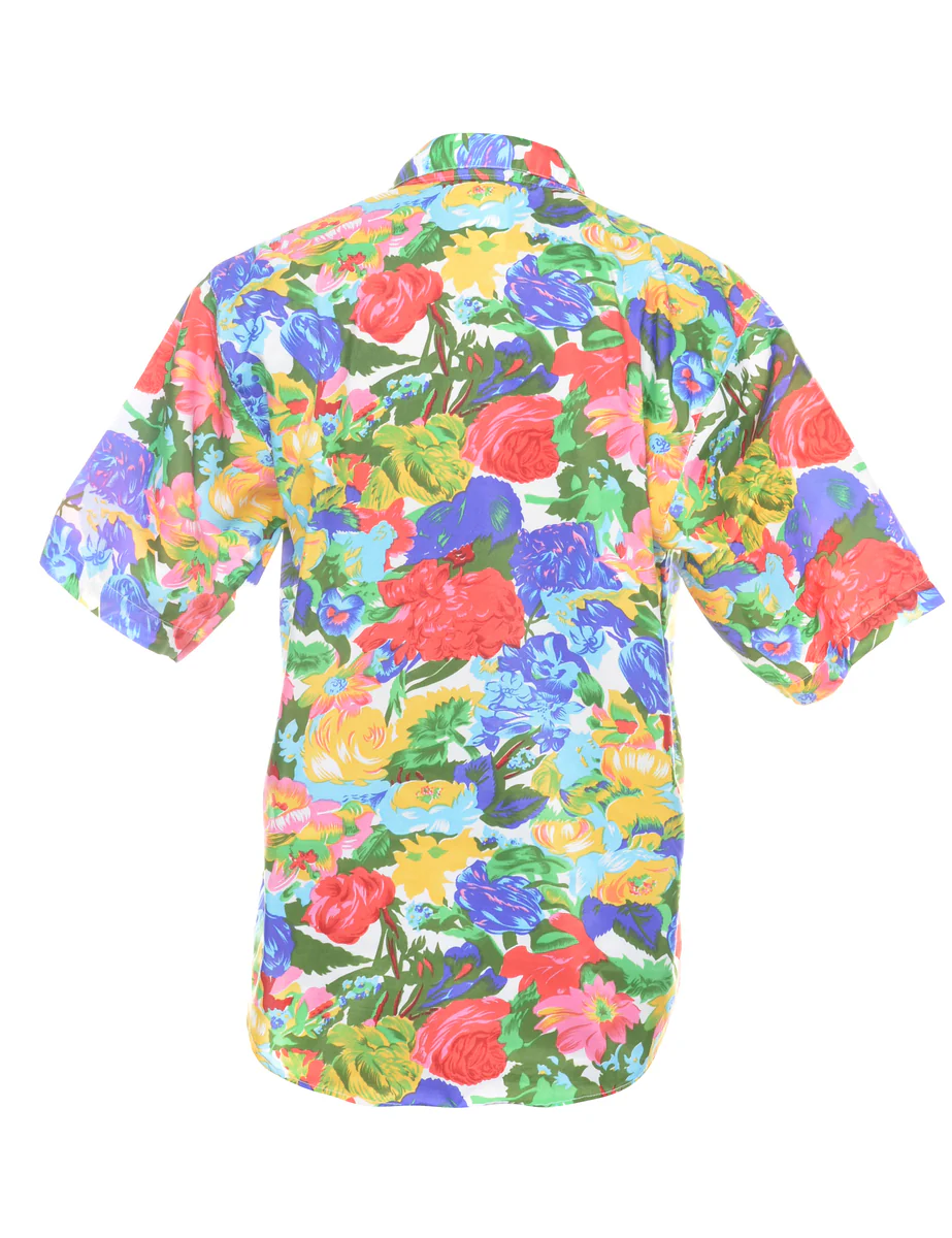 1990s Vintage Floral Blouse - L - Image 2