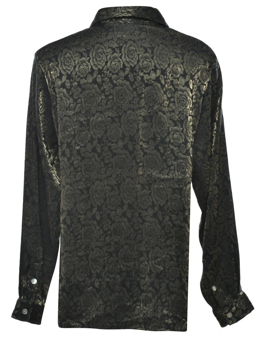Vintage Floral Evening Shirt - L - Image 2