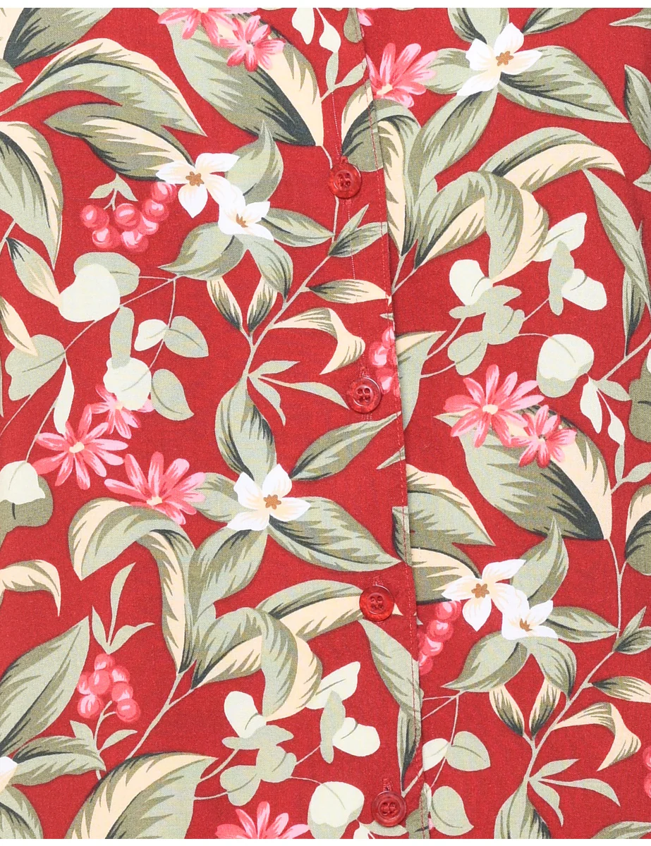 Vintage Floral Hawaiian Shirt - M - Image 3
