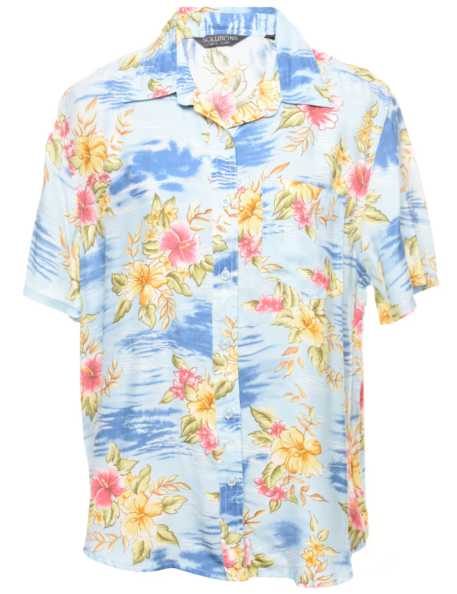 Vintage Floral Hawaiian Shirt - M