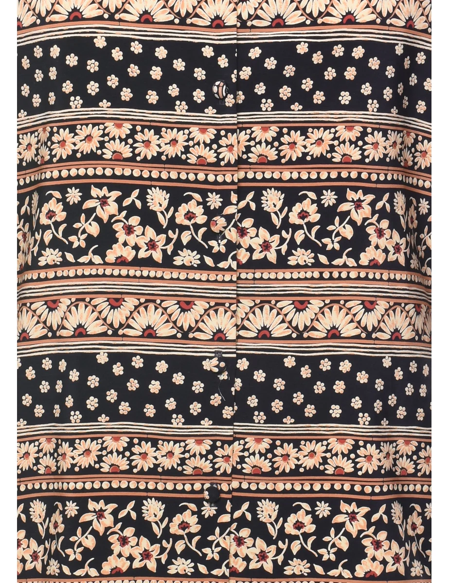 Floral Multi-Colour Short Sleeve Blouse - L - Image 3