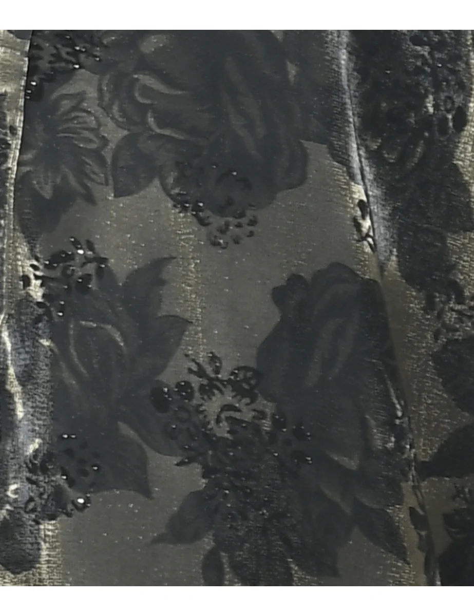 Vintage Floral Pattern Evening Jacket - L - Image 3
