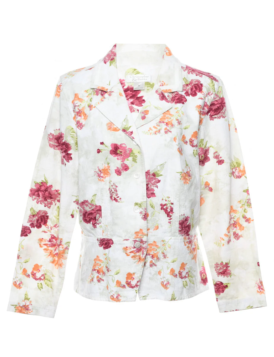 Vintage Floral Pattern Jacket - M