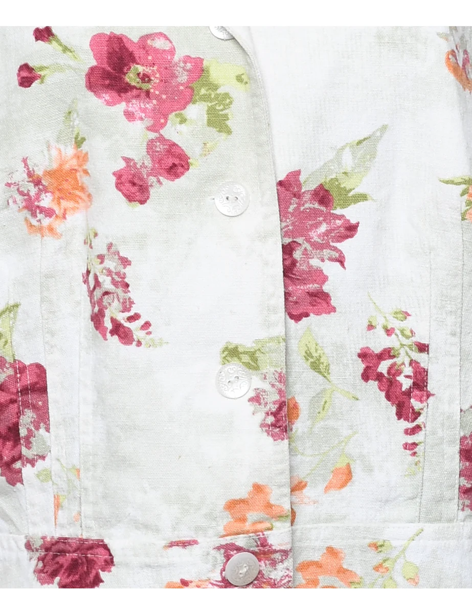 Vintage Floral Pattern Jacket - M - Image 3