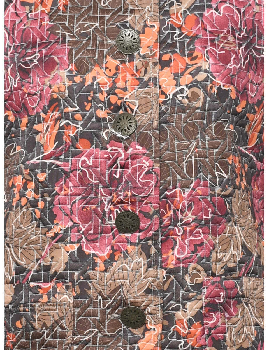 Vintage Floral Pattern Jacket - M - Image 3