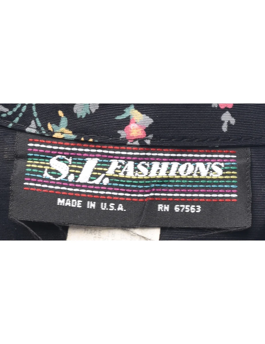 1990s Vintage Floral Pattern Jumpsuit - M - Image 4
