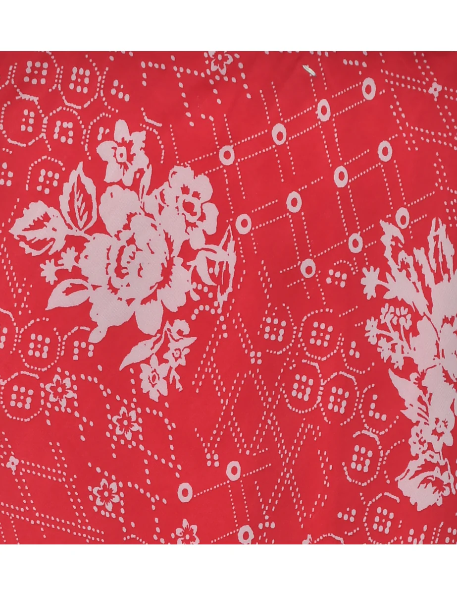 Y2K Vintage Floral Print Bodycon Skirt - M - Image 3