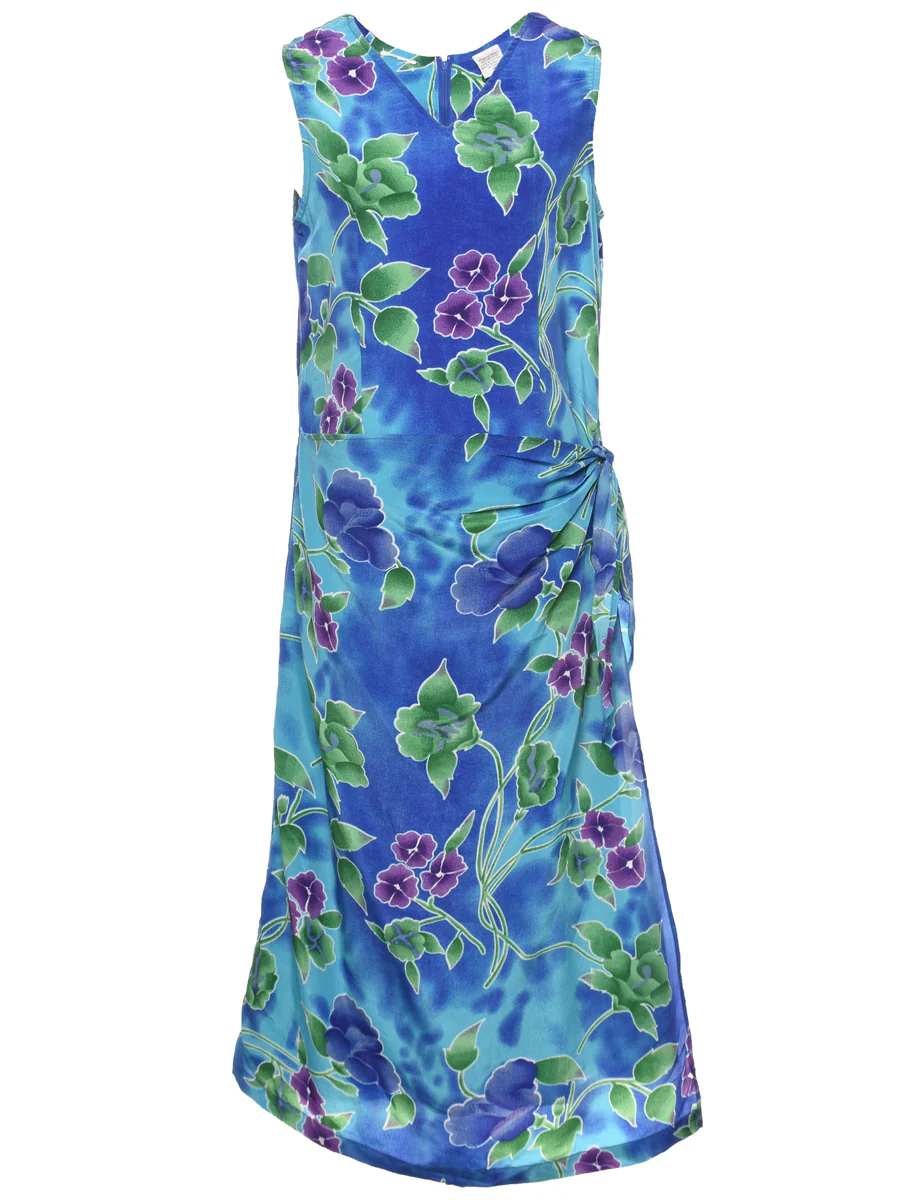 Vintage Floral Print Dress - L