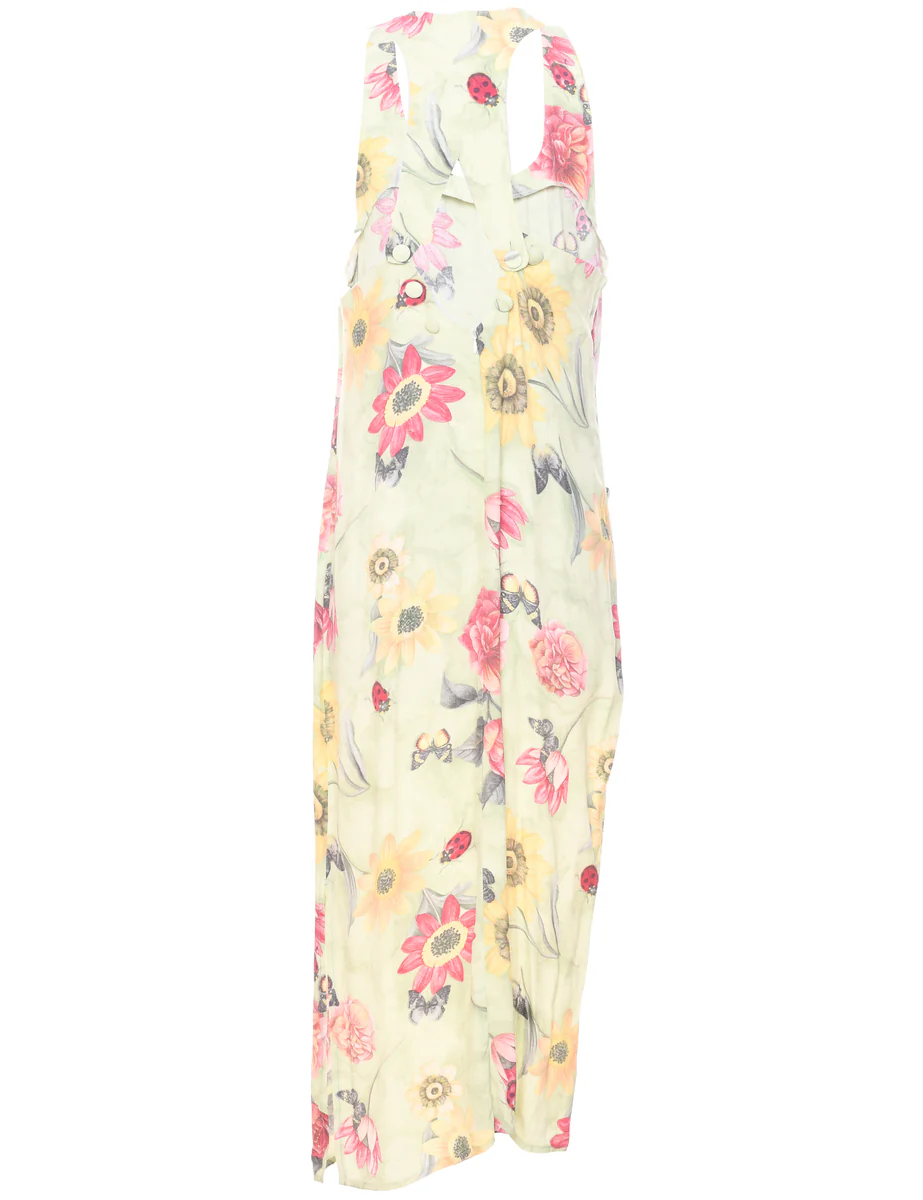 1990s Vintage Floral Print Dress - L - Image 2