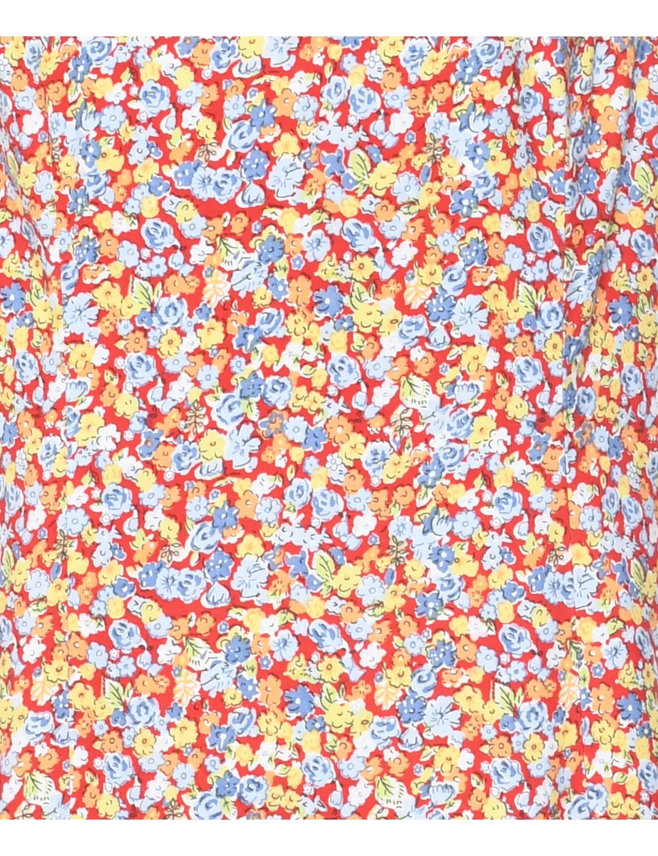 1990s Vintage Floral Print Dress - L - Image 3