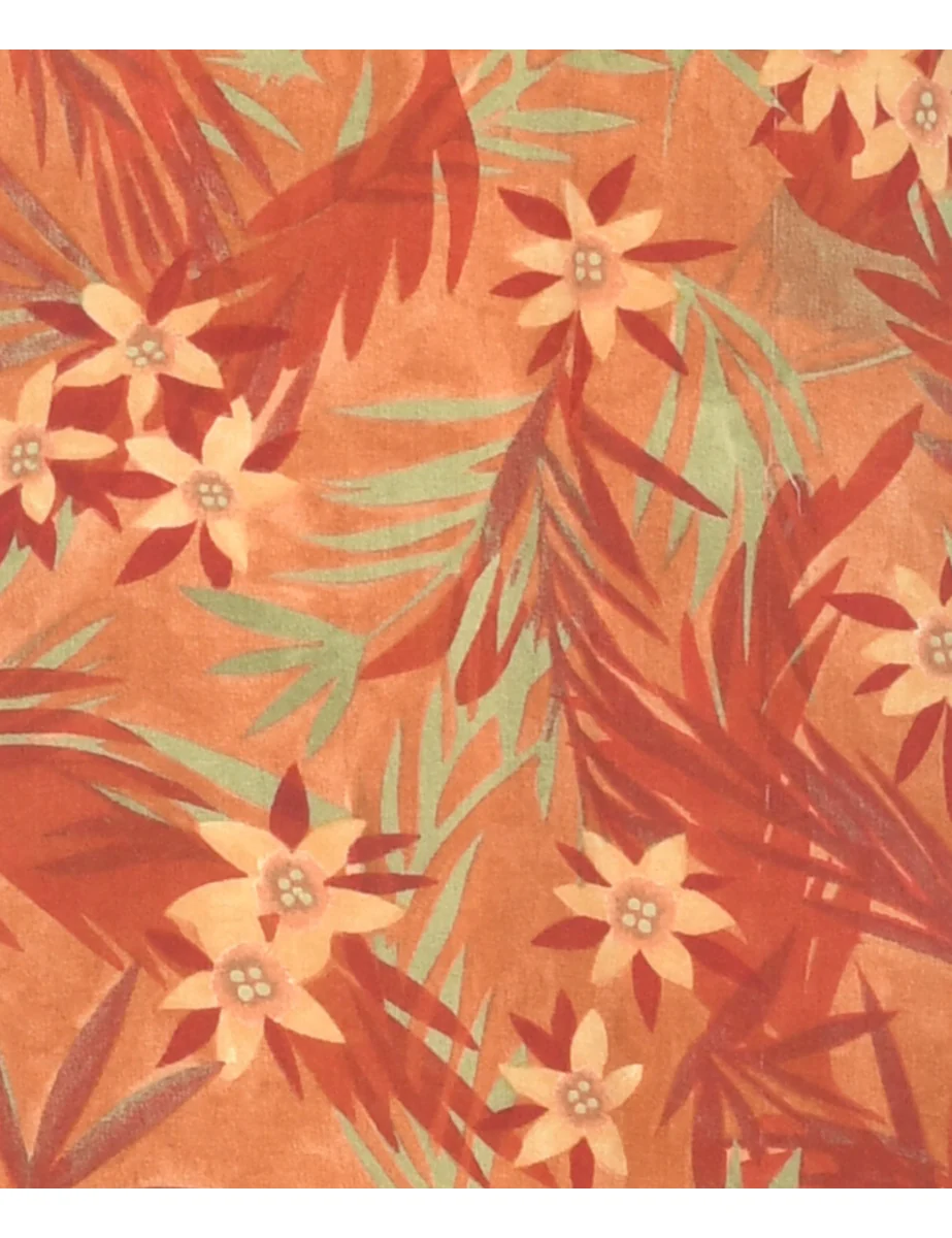 Vintage Floral Print Dress - L - Image 3