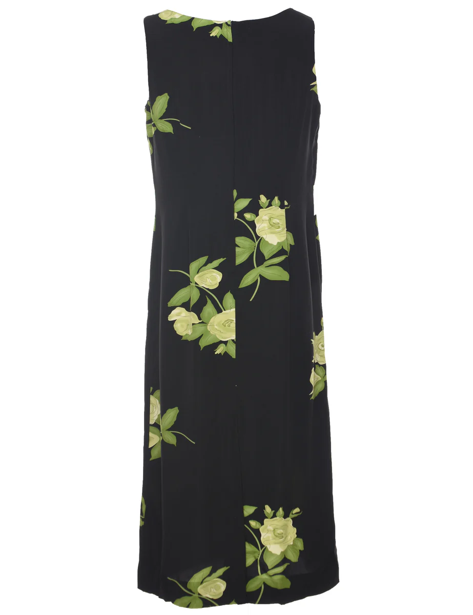 Vintage Floral Print Dress - M - Image 2
