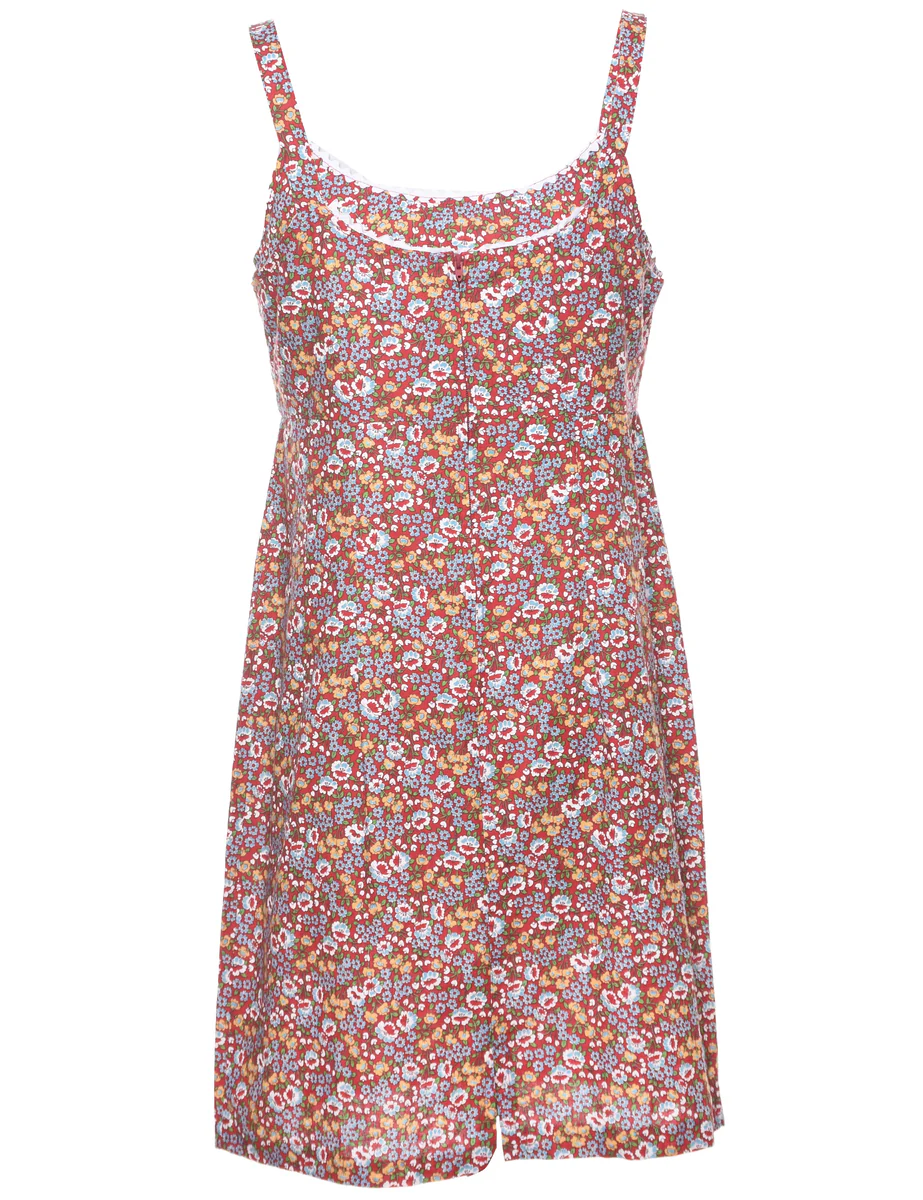 Vintage Floral Print Dress - M - Image 2