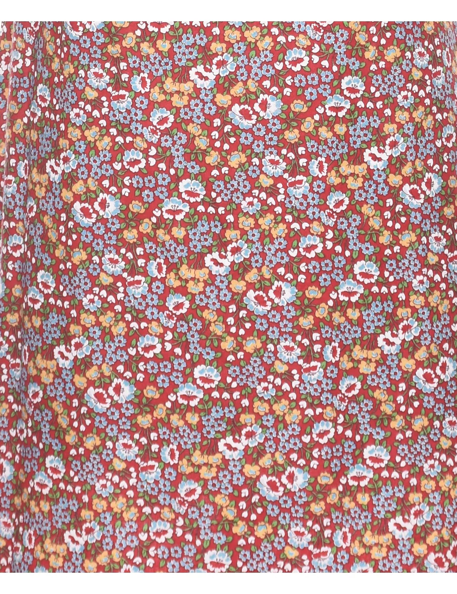 Vintage Floral Print Dress - M - Image 3
