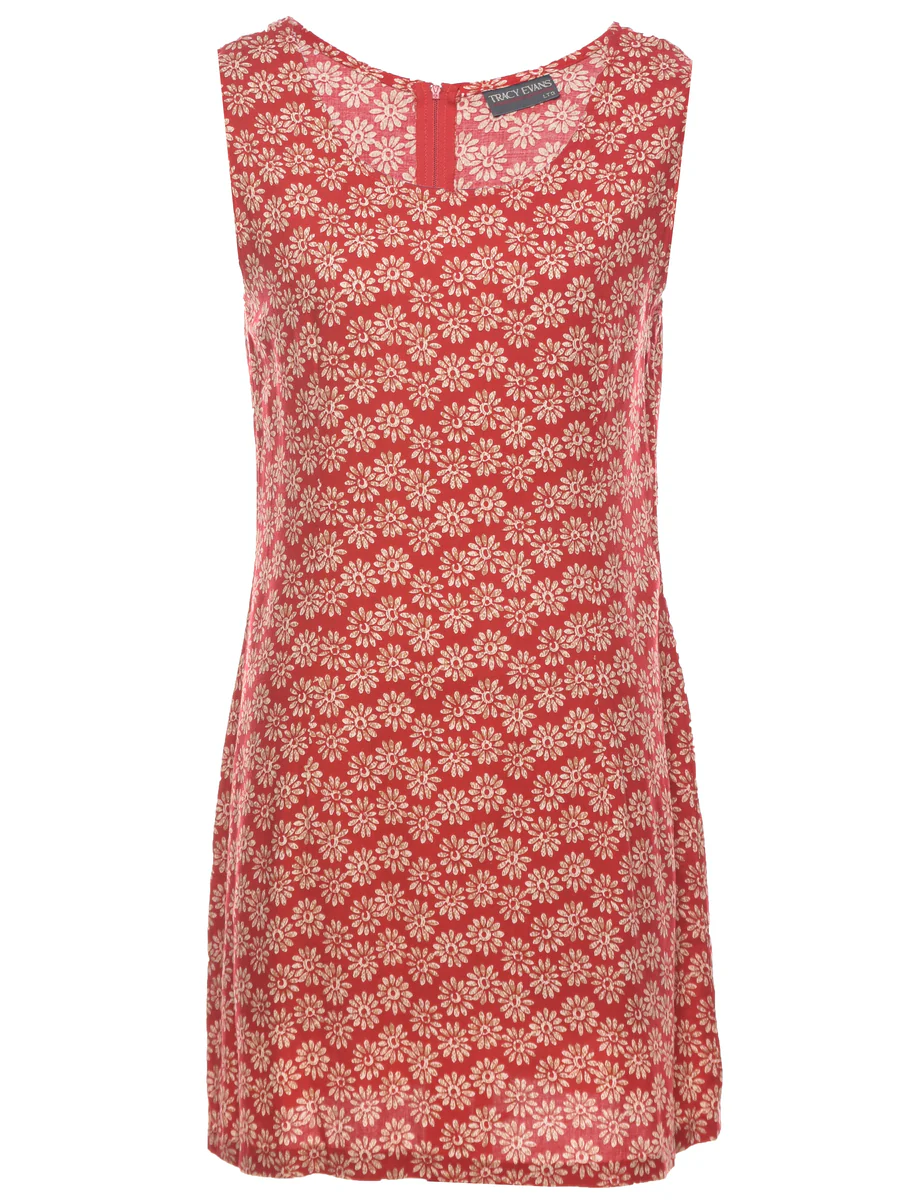 Vintage Floral Print Dress - M