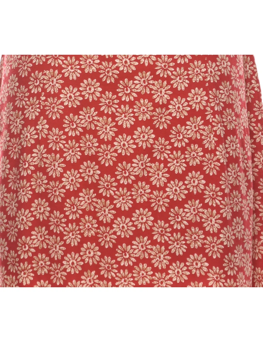 Vintage Floral Print Dress - M - Image 3