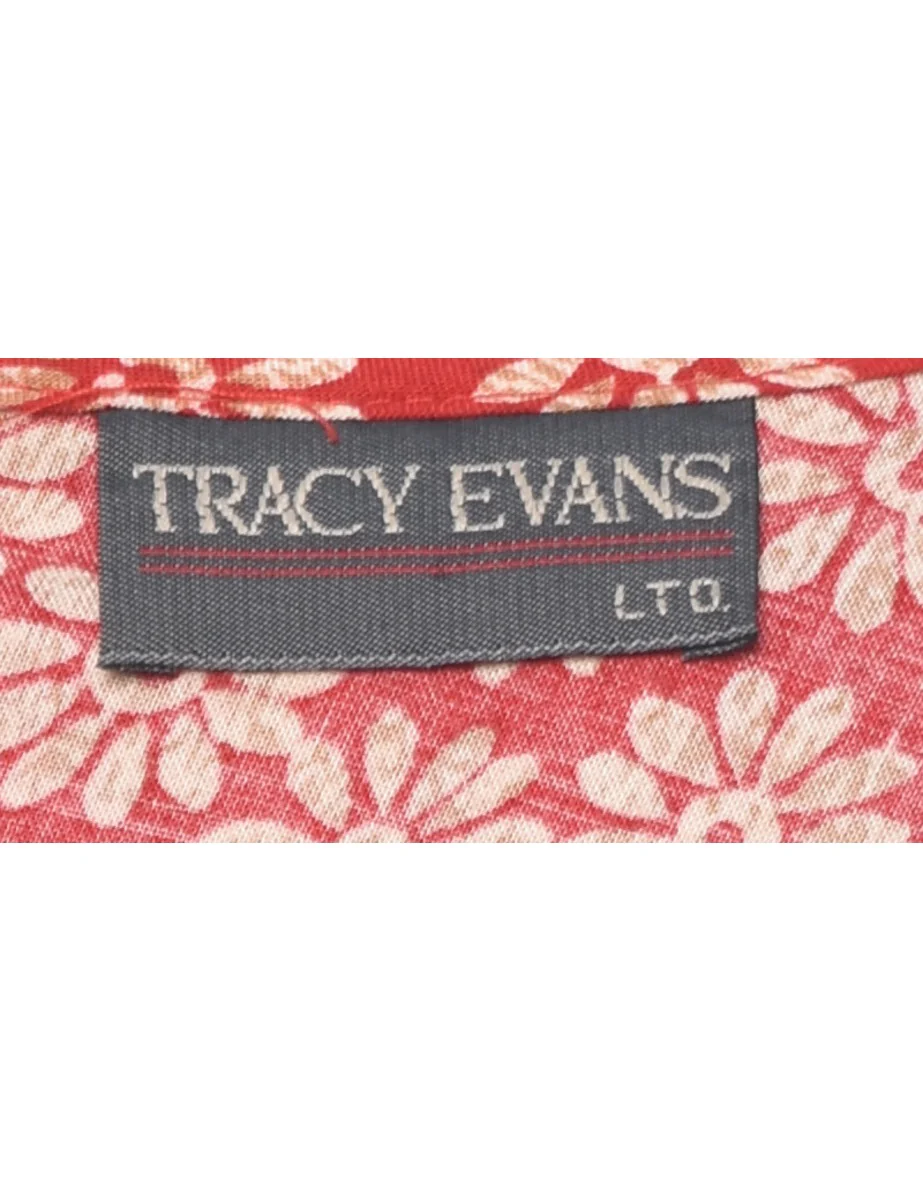 Vintage Floral Print Dress - M - Image 4