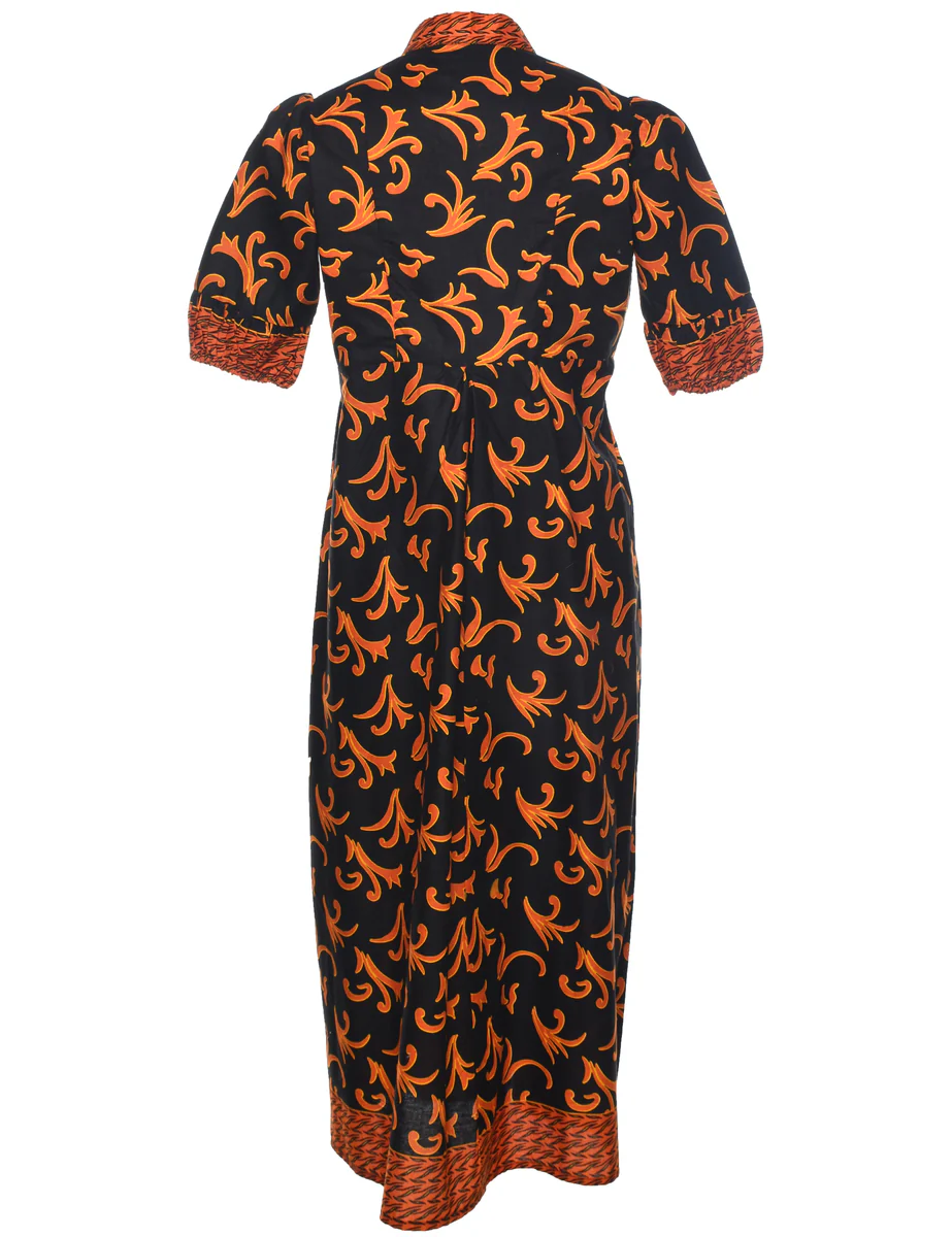 Vintage Floral Print Dress - M - Image 2