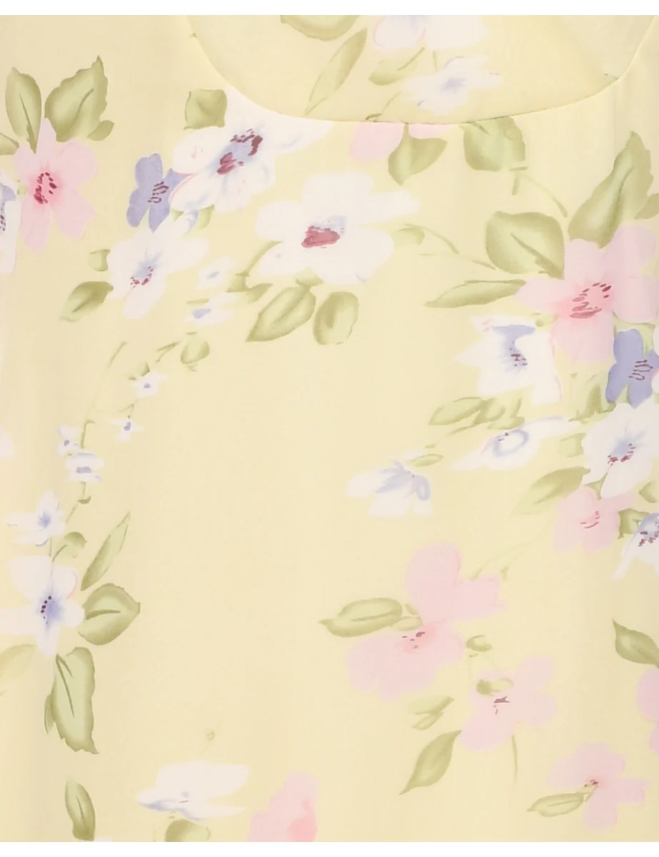 Vintage Floral Print Dress - M - Image 3