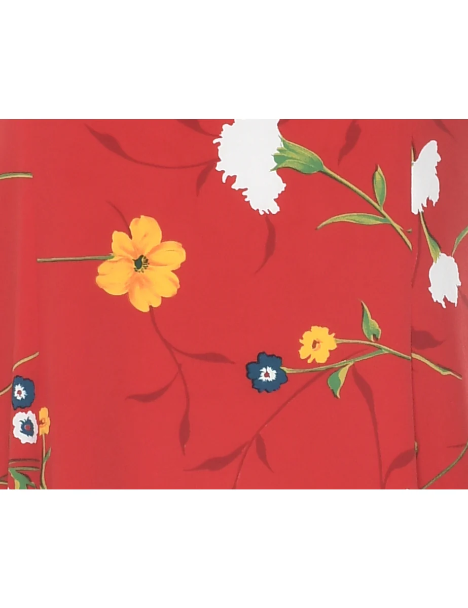 Vintage Floral Print Dress - M - Image 3