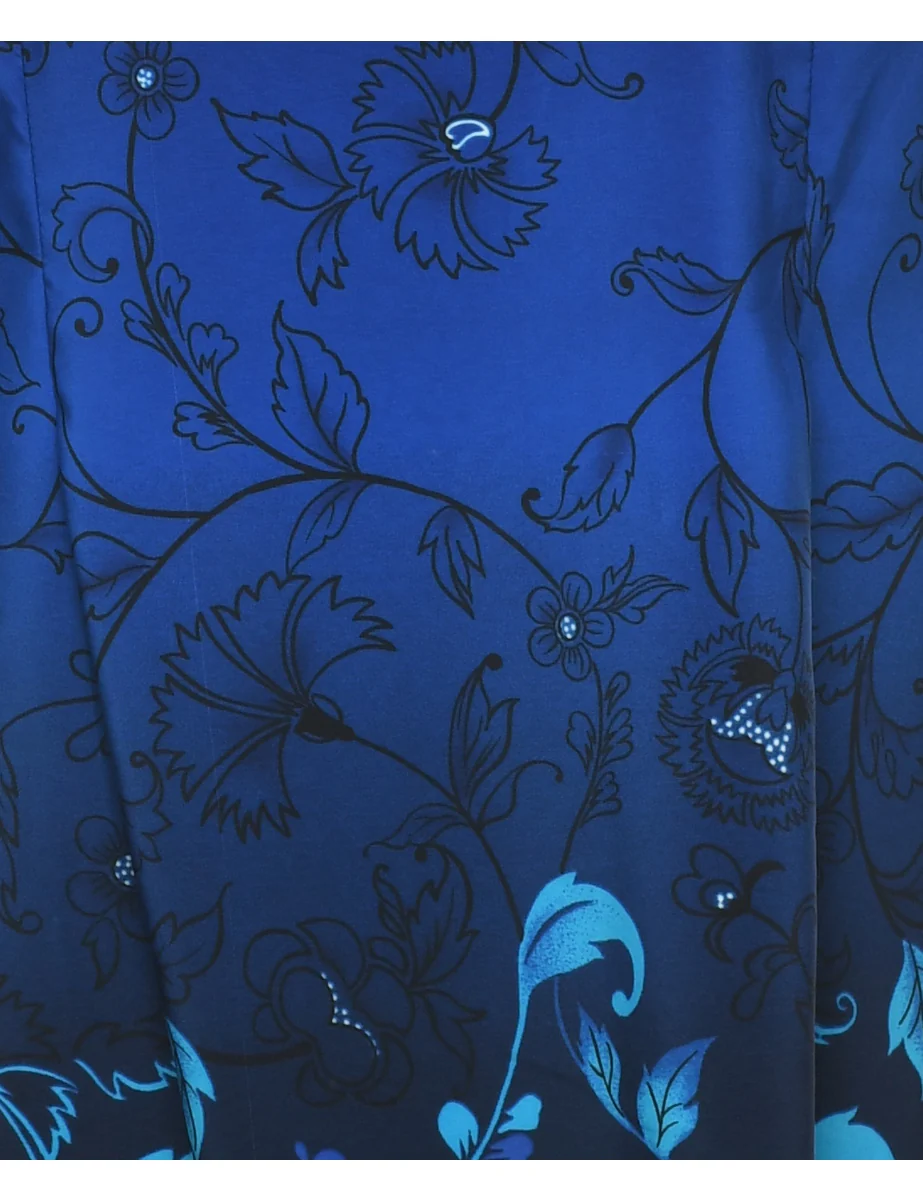 Vintage Floral Print Dress - M - Image 3