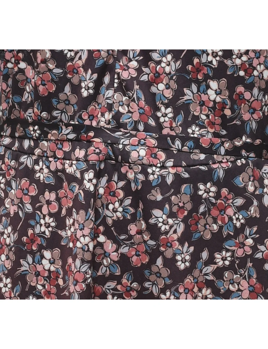 Vintage Floral Print Dress - M - Image 3