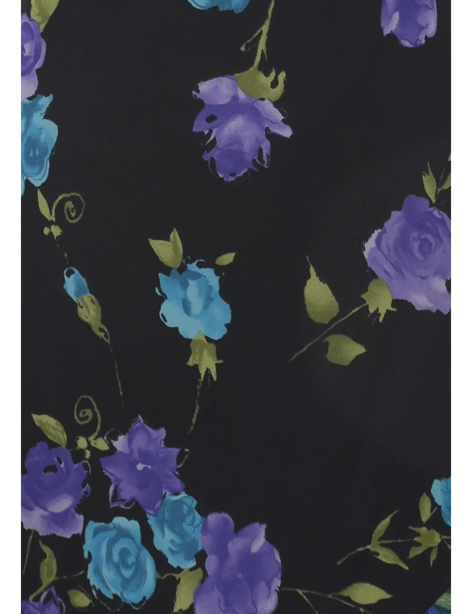 Vintage Floral Print Dress - M - Image 3