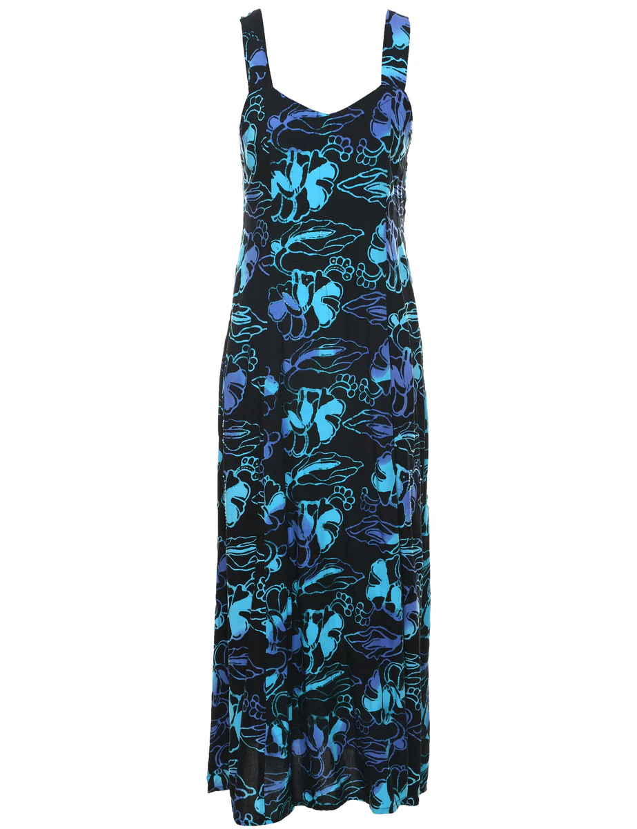 Vintage Floral Print  Dress - S