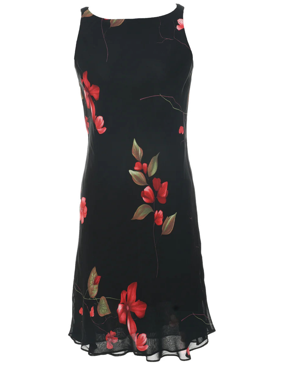 Vintage Floral Print Dress - S