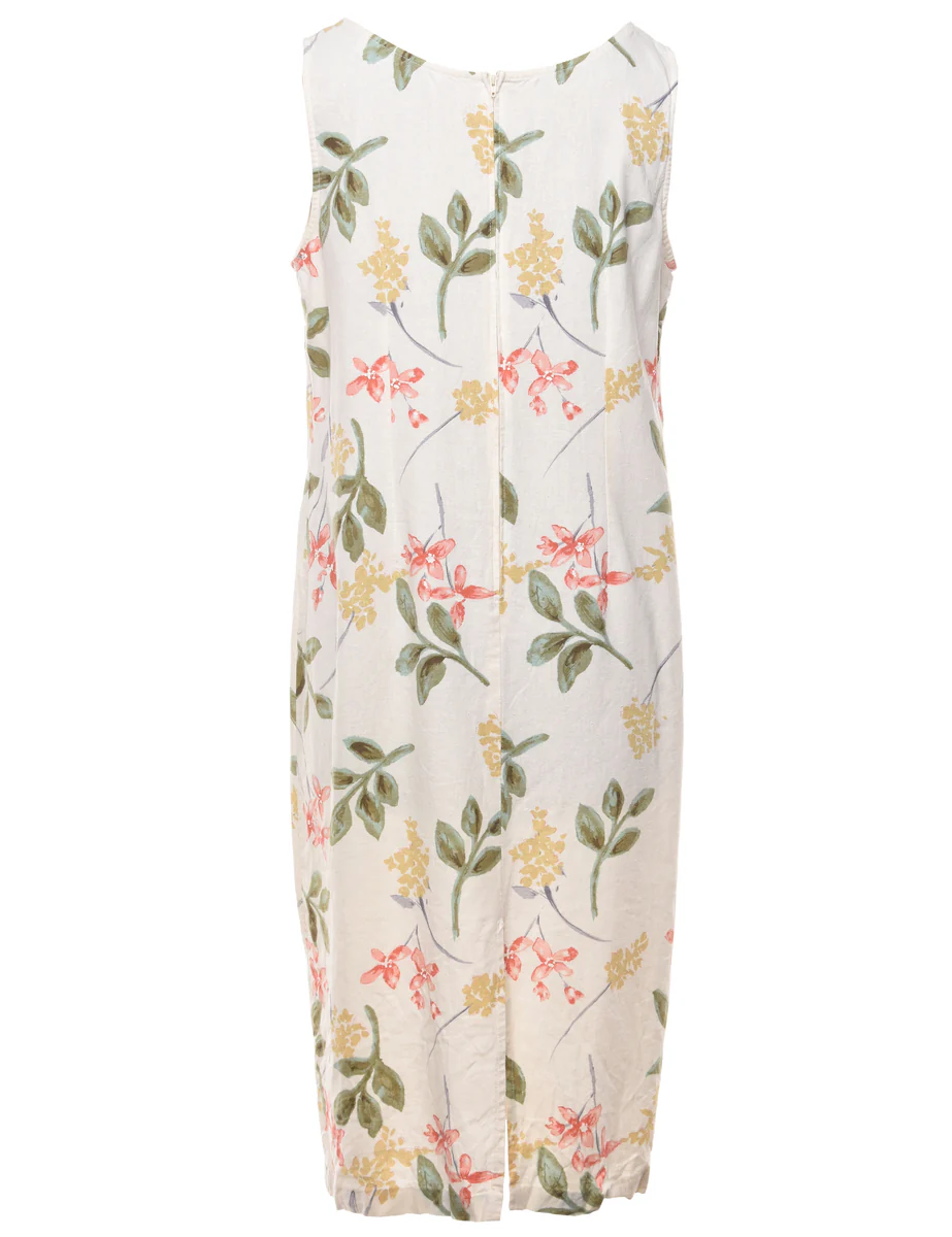 Vintage Floral Print Dress - XL - Image 2