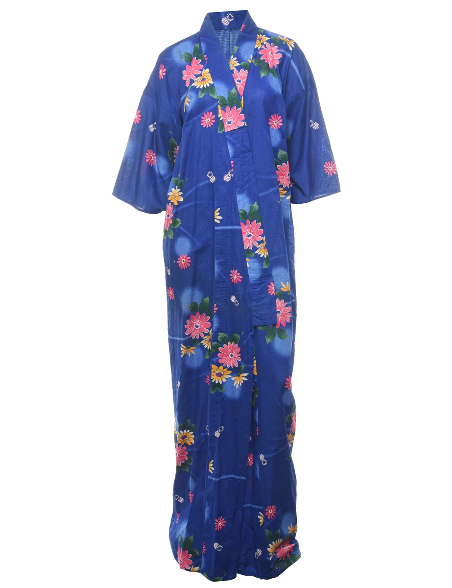 Floral Print Full Length Kimono - L
