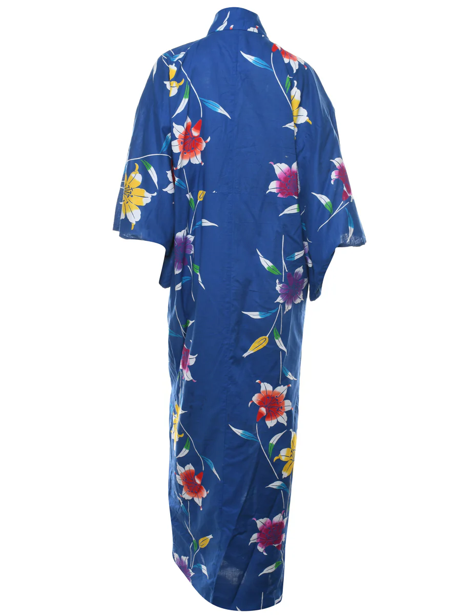 Floral Print Full Length Kimono - L - Image 2
