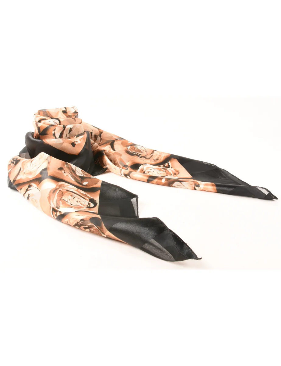 Vintage Floral Print Head Scarf - L