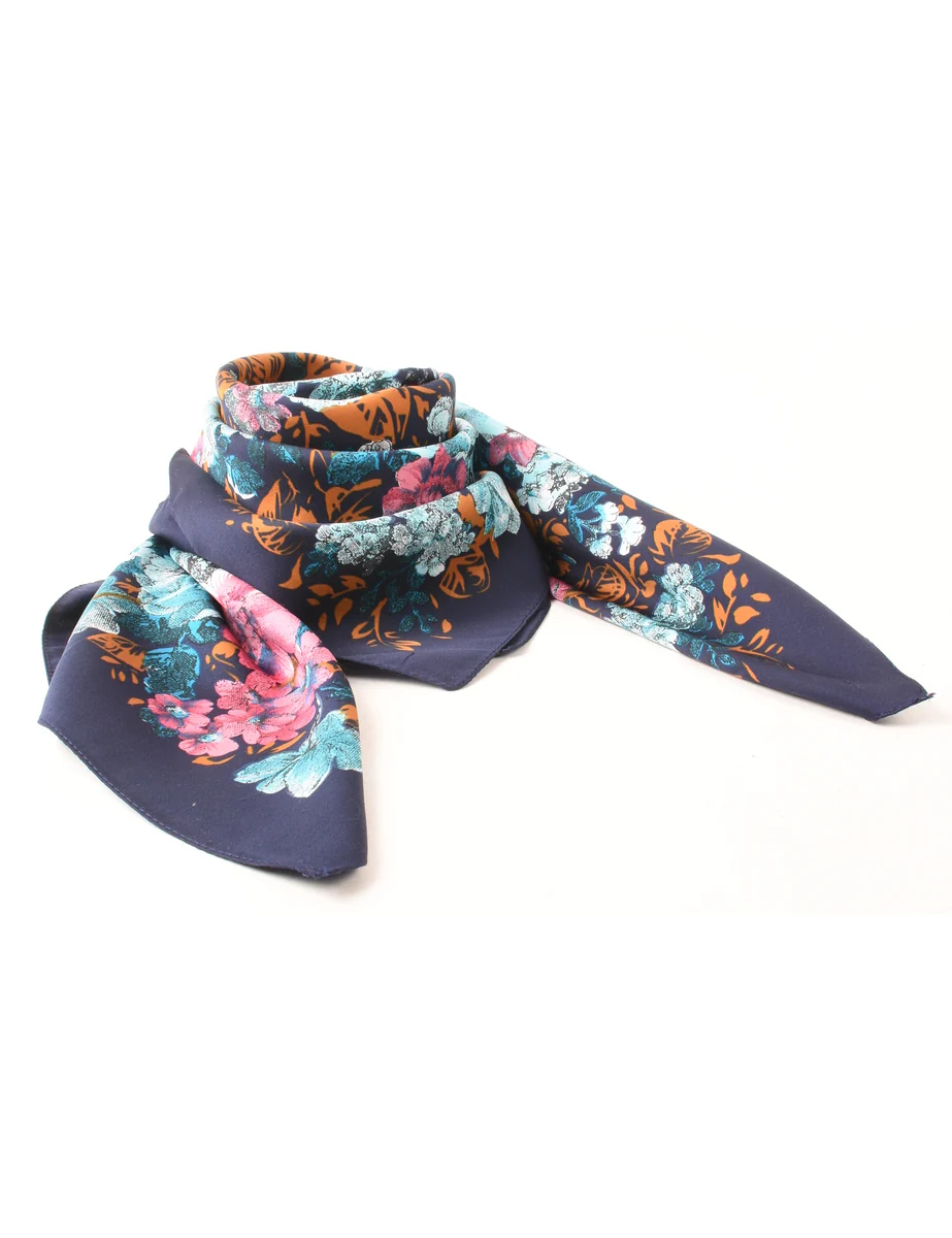 Vintage Floral Print Head Scarf - M