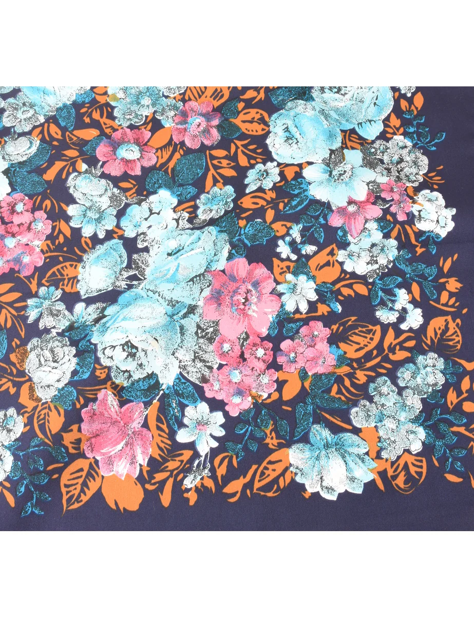 Vintage Floral Print Head Scarf - M - Image 3