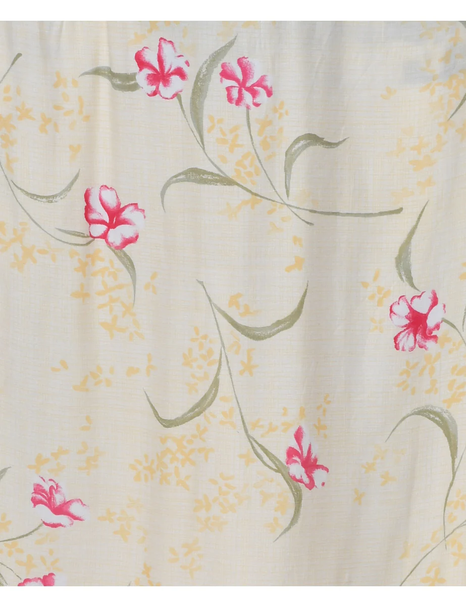 Vintage Floral Print Knee Length Skirt - S - Image 3