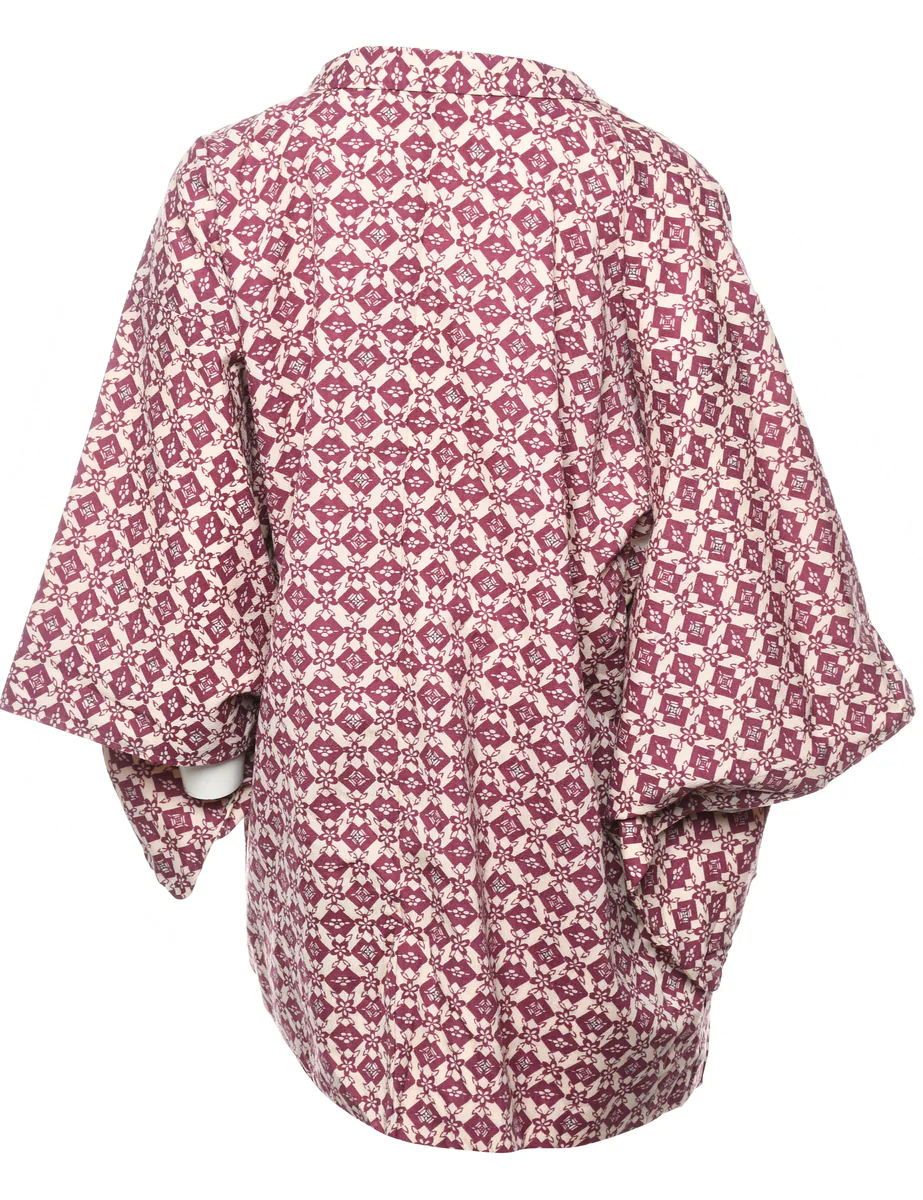 Floral Print Midi Length Kimono - L - Image 2