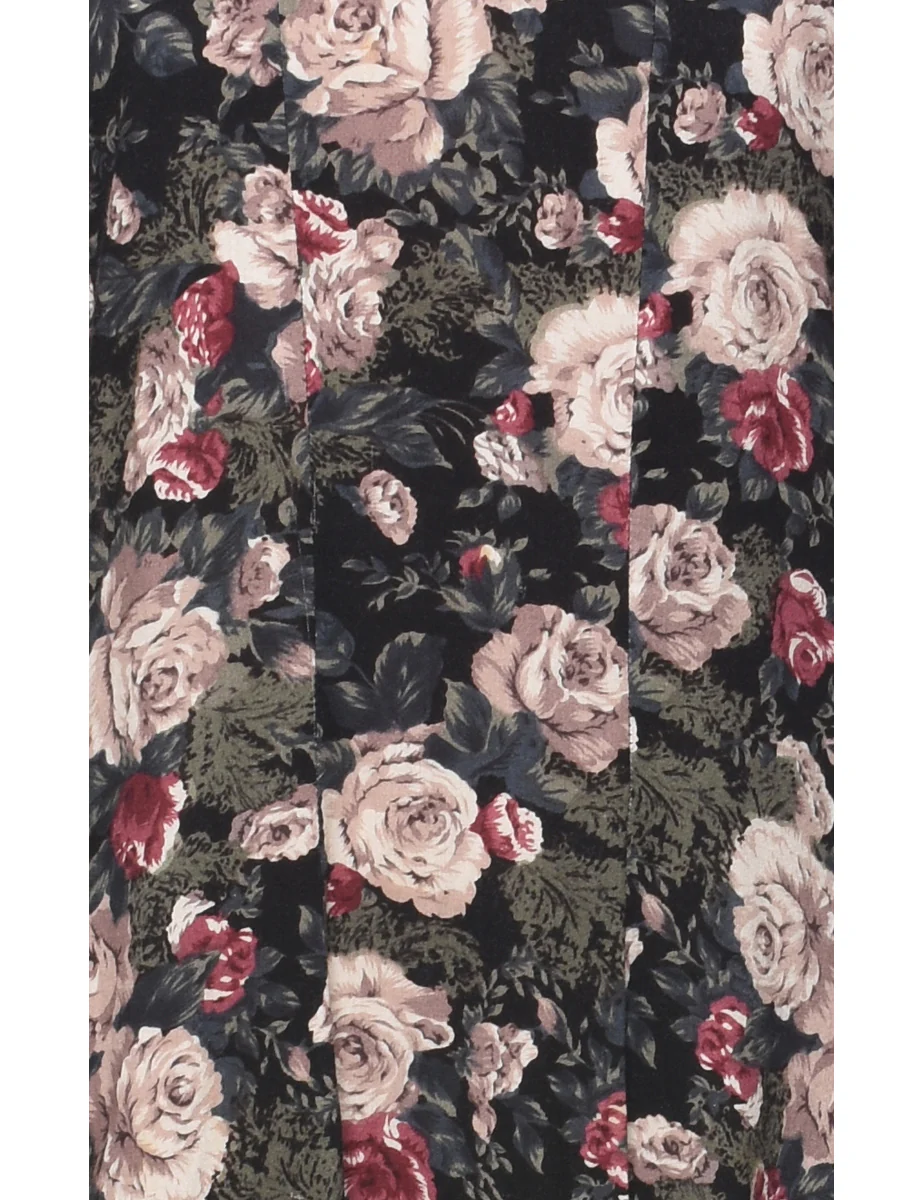 Vintage Floral Print Mini Dress - M - Image 3