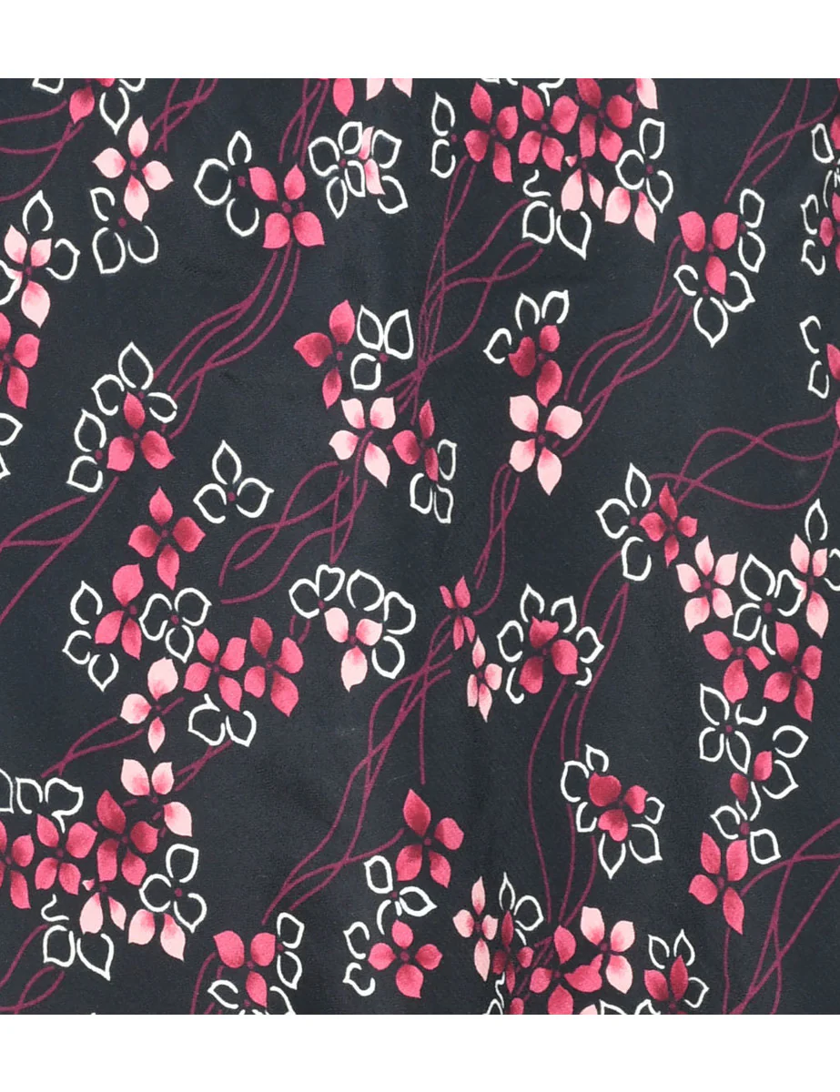 Vintage Floral Print Pencil Skirt - M - Image 3