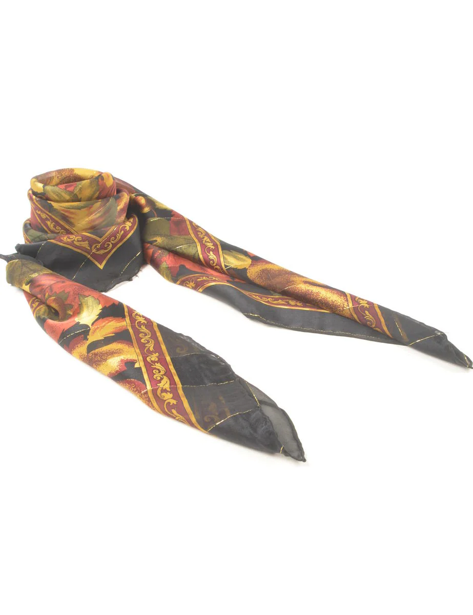 Vintage Floral Print Scarf - L