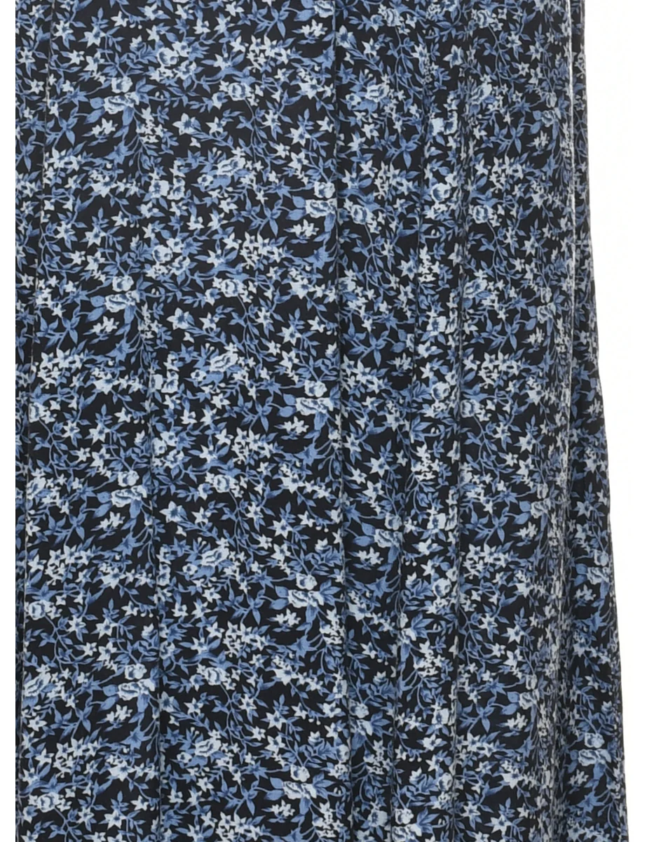 Vintage Floral Print Shift Dress - M - Image 3