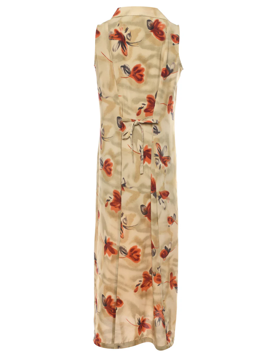 Vintage Floral Print Shirt Dress - M - Image 2