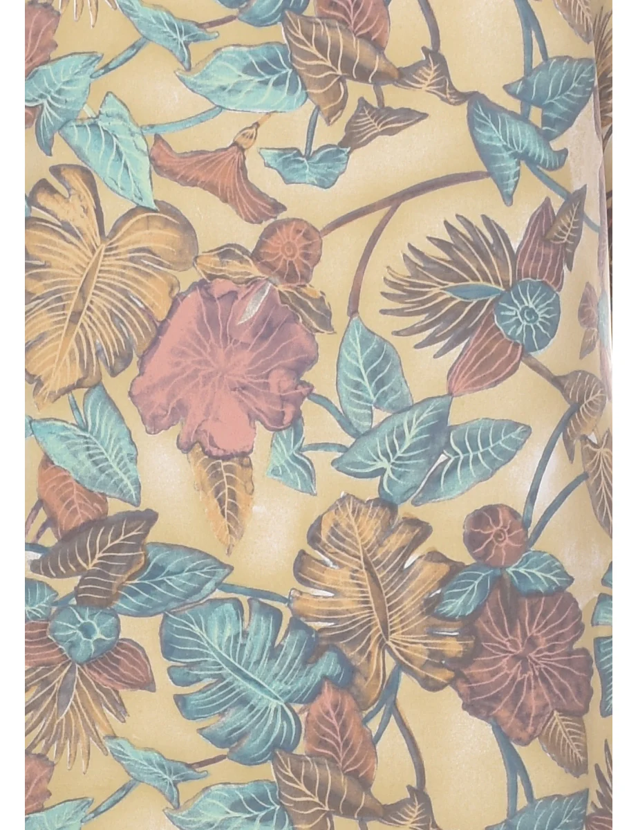 Vintage Floral Print Sleeveless Dress - M - Image 3