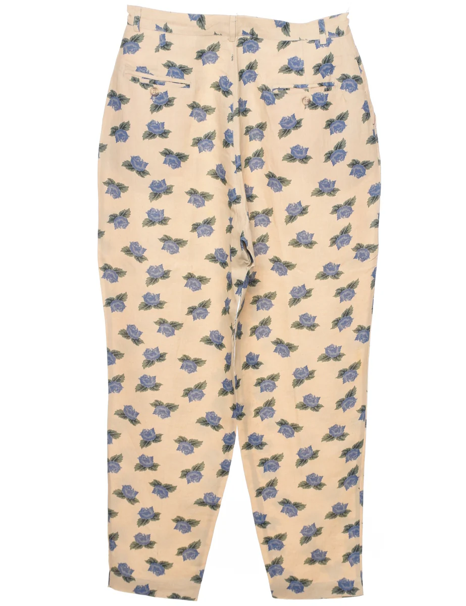 Vintage Floral Print Trousers - W31 L30 - Image 2