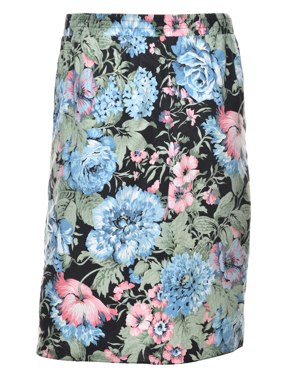 Vintage Floral Print Tulip Skirt - S - Image 2