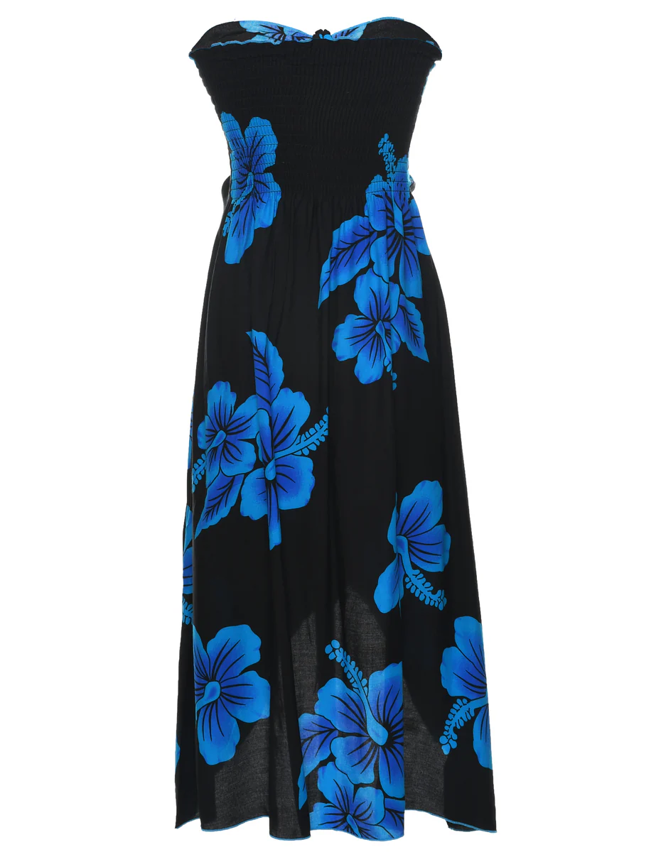 Floral Print Vintage Strapless Dress - XS - Image 2