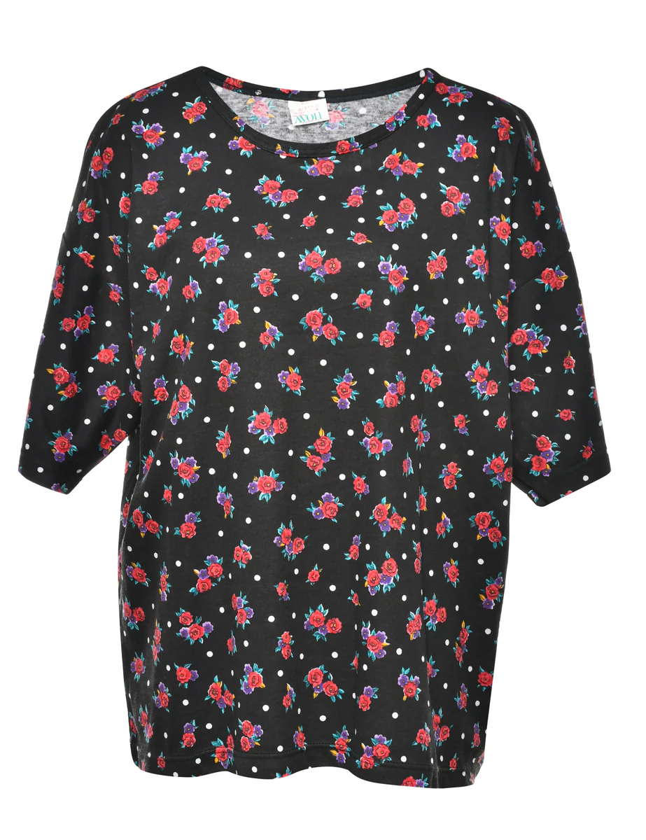 Floral Printed T-shirt - L