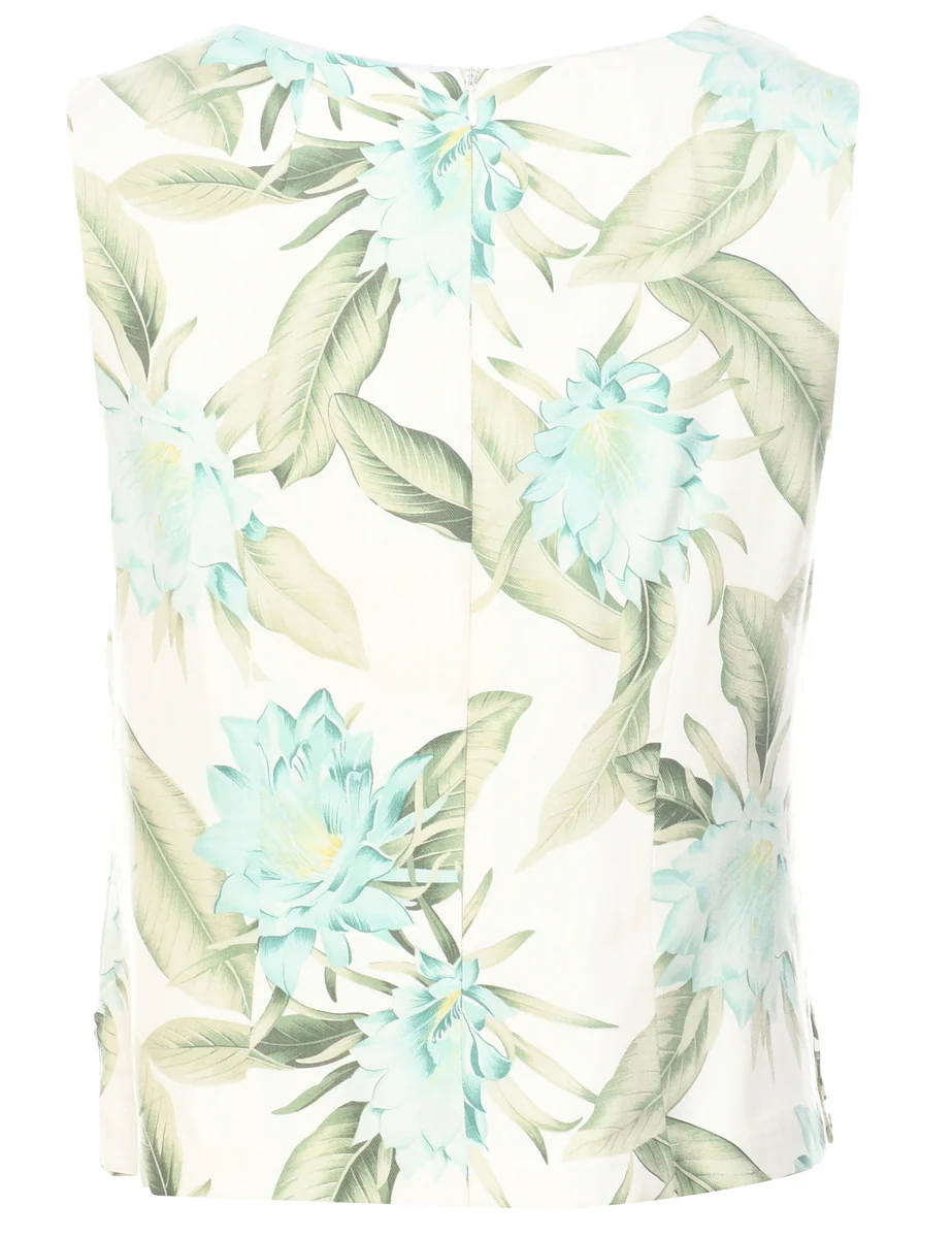 Floral Silk Top - M - Image 2