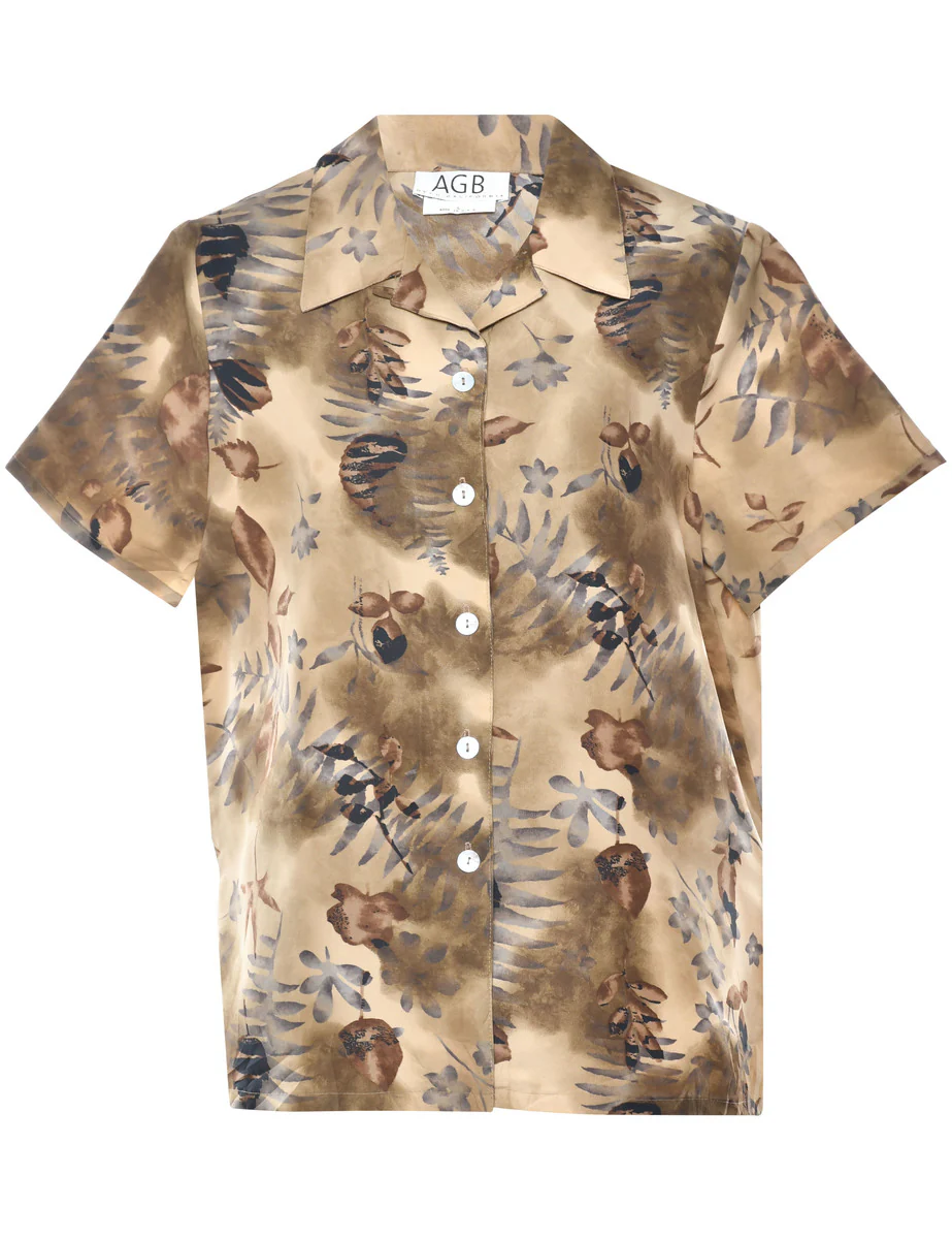 1990s Vintage Foliage Blouse - L