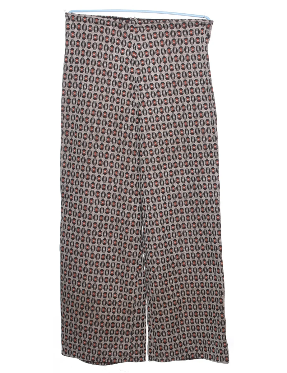 Vintage Geometric Pattern 1970s Trousers - W28 L31